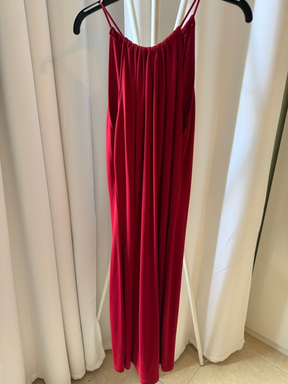 Ann Taylor Red Spaghetti Strap Maxi Dress